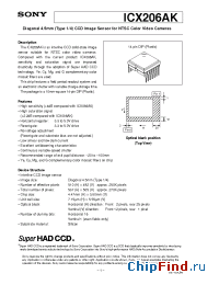 Datasheet ICX086AK производства SONY